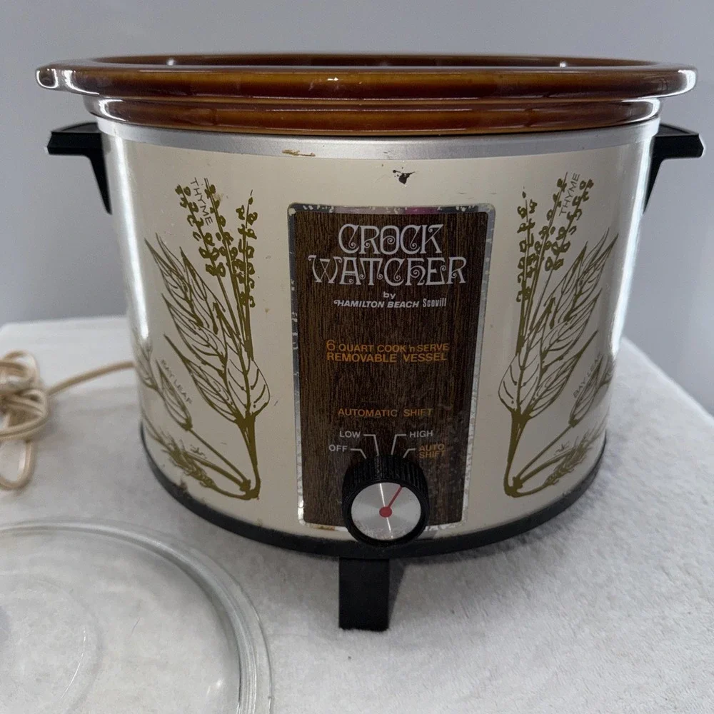 VINTAGE Hamilton Beach Scovill 6 Qt Crock Watcher Slow Cooker EUC Tested